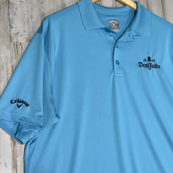 Callaway Don Julio Blue Embroidered Short Sleeve Opti-Dri Stretch Golf Polo Sz L - Picture 2 of 11